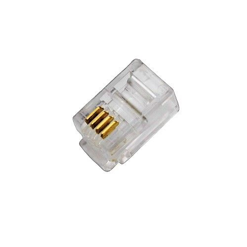 Разъем сетевой RJ11 TP-4P4C штекер 10 шт. под обжим на кабель - купить ...