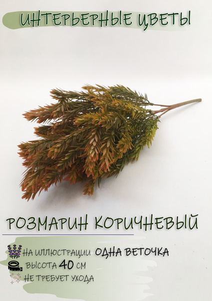 Купить Искусственное растение, Розмарин, 1 веточка, 40см. по выгодной ...