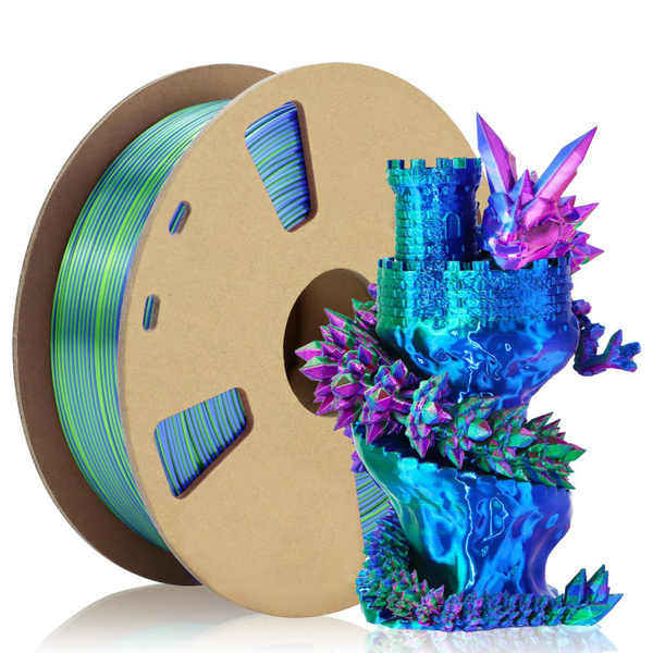 3D Silk PLA принтер Лампа, трехцветный 1,75 мм радужный зелено ...