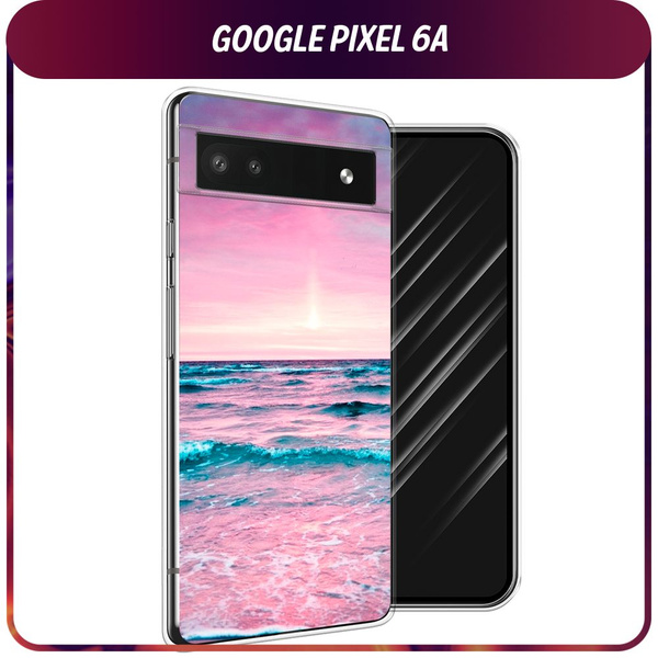Силиконовый чехол на Google Pixel 6A / Гугл Пиксель 6А "Розовое море ...