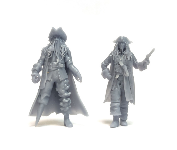 Фигурки пиратов Джек Воробей + Дейви Джонс, смола, 1/72, 24 мм купить ...