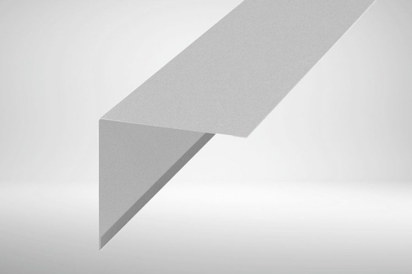 Конёк плоский, кровельный, металлический 10*10*125 см. светло-серый RAL ...