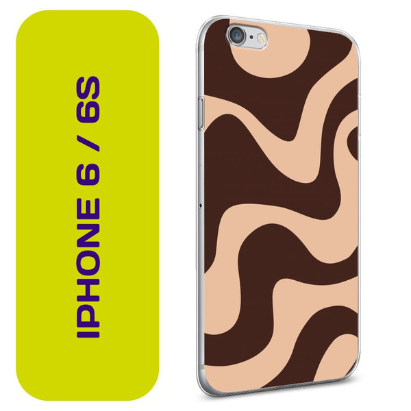 Чехол на Айфон 6/6S / Apple iPhone 6/6S с принтом "Кофейные узоры ...