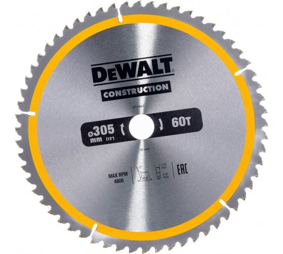 Пильный диск CONSTRUCT (305х30 мм; 60 ATB) DEWALT DT1960 купить на OZON ...
