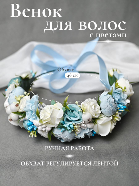 Ободок на голову с цветами, венок для волос девочки - купить с ...