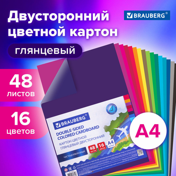 Brauberg Картон A4 (21 × 29.7 см), количество листов: 48 - купить с ...