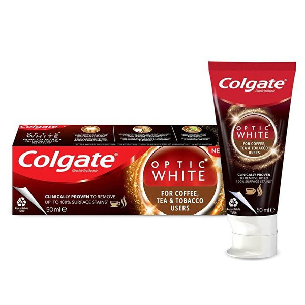 Зубная паста Colgate Optic White, устойчивая к пятнам от кофе, чая и ...