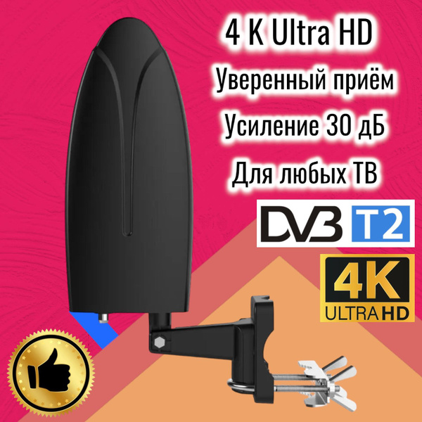 Компактная цифровая ТВ антенна CLEAR TV PREMIUM HD, TV DVB-T2 ...