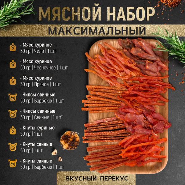 Вяленое мясо ТМ "Мясной Граф Савушкин" снеки Подарочный набор 400 г ...