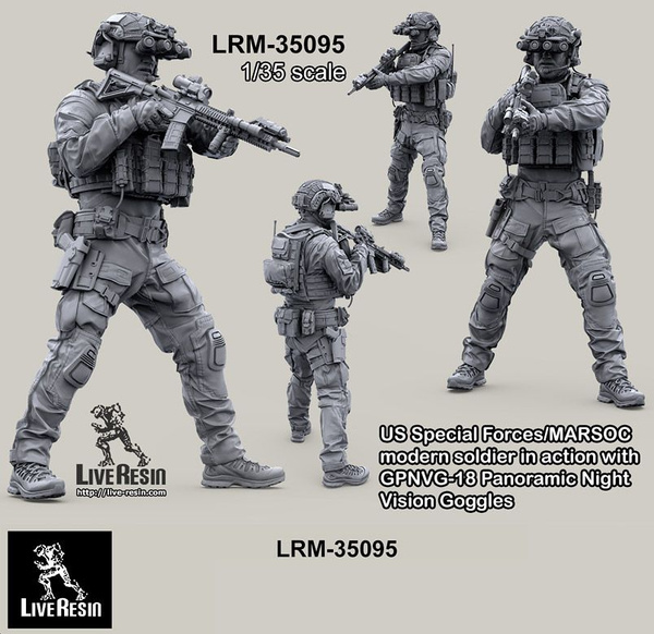 Live Resin Фигурка Боец Спецназа США/MARSOC в очках GPNVG-18 Panoramic ...