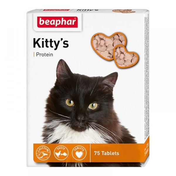 Витамины для кошек с протеином Beaphar Kittys+Protein сердечки ...