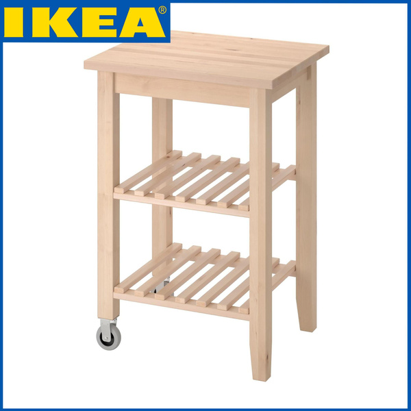 Сервировочный столик на колесиках IKEA (ИКЕА) 85x55см, Береза - купить ...