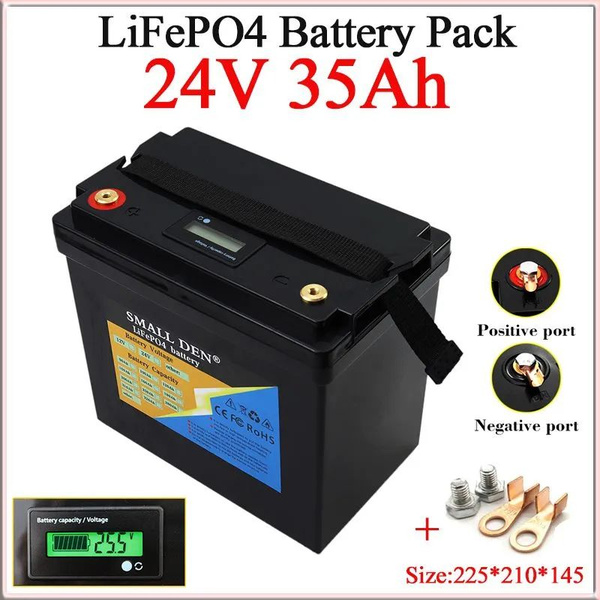 Аккумулятор 24V 35Ah LiFePO4, двигатель мощностью 1200 Вт, светодиодный ...