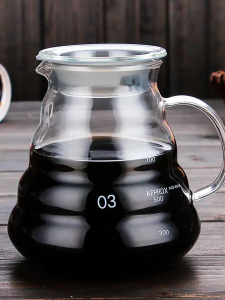 Чайник сервер из стекла, кофейник жаропрочный 800 мл. купить на OZON по ...