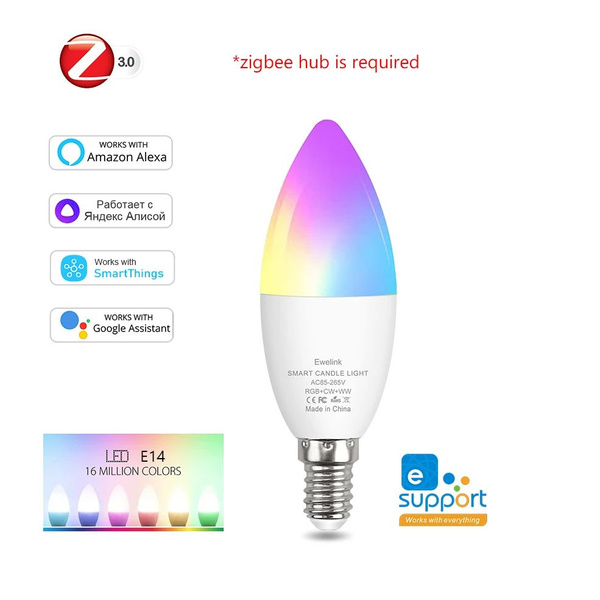 Умная лампочка E14 Zigbee 3.0 Свеча 270 Лм 2700 К - купить по низким ...