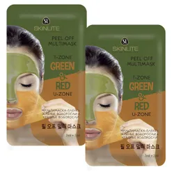 Комплексный уход:;
 Мультимаска-пленка SKINLITE GREEN & RED— это идеальный вариант для ухода за кожей комбинированного типа,  ...