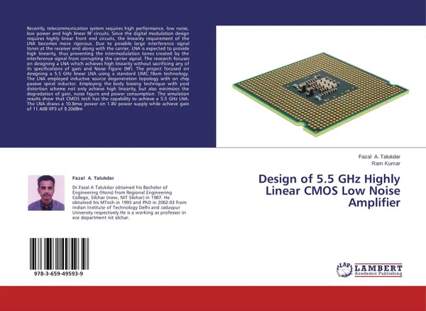 Обложка книги Design of 5.5 GHz Highly Linear CMOS Low Noise Amplifier, Fazal A. Talukdar and Ram Kumar