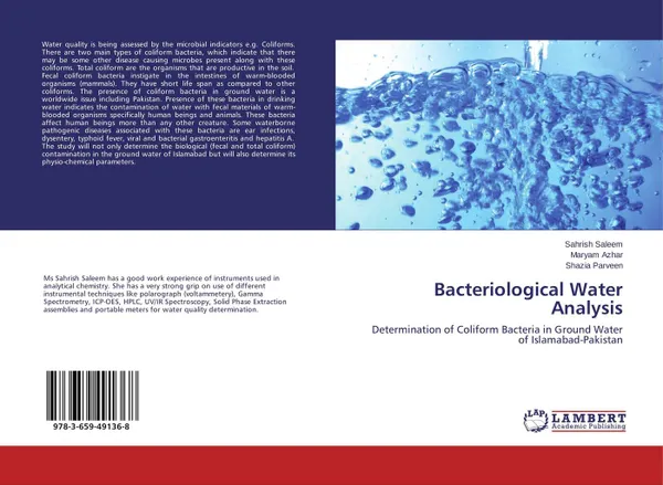 Обложка книги Bacteriological Water Analysis, Sahrish Saleem,Maryam Azhar and Shazia Parveen