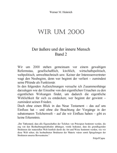 Обложка книги Wir um 2000 -  Band 2, Werner Heinrich