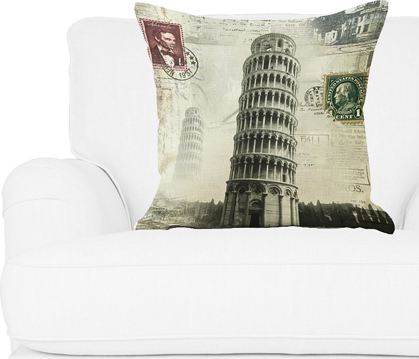 фото Декоративная подушка, льняная наволочка, цвет серый, 45х45 см 5 sisters