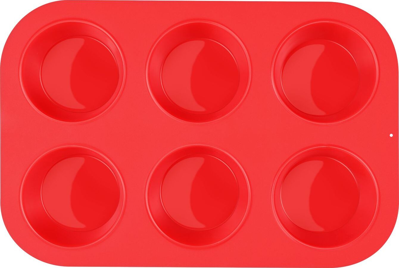 фото Силиконовая форма для выпечки печенья 6 ячеек красная