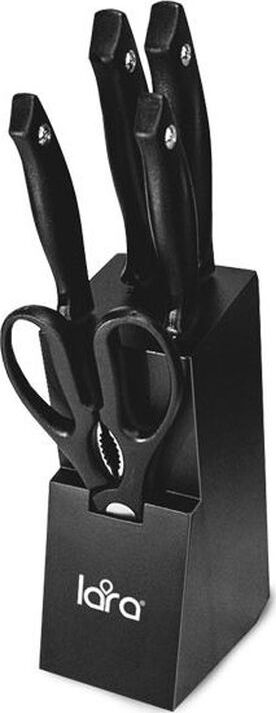 фото Набор кухонных ножей Lara, на подставке, LR05-54, черный, 6 предметов