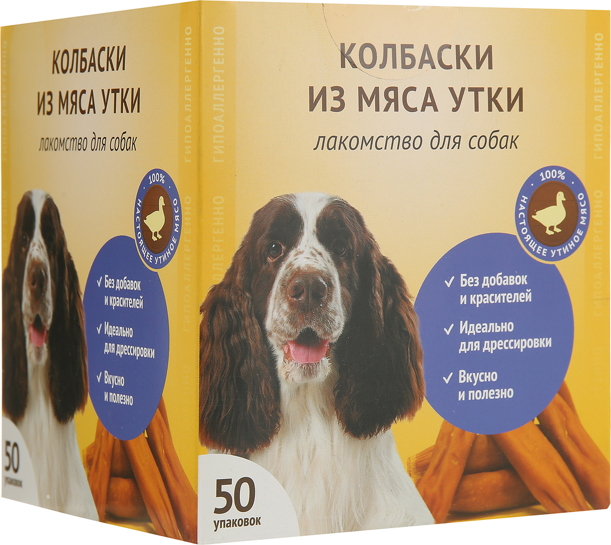 фото Лакомство для собак "Деревенские лакомства", мини-колбаски из мяса утки, 50 шт, 8 г