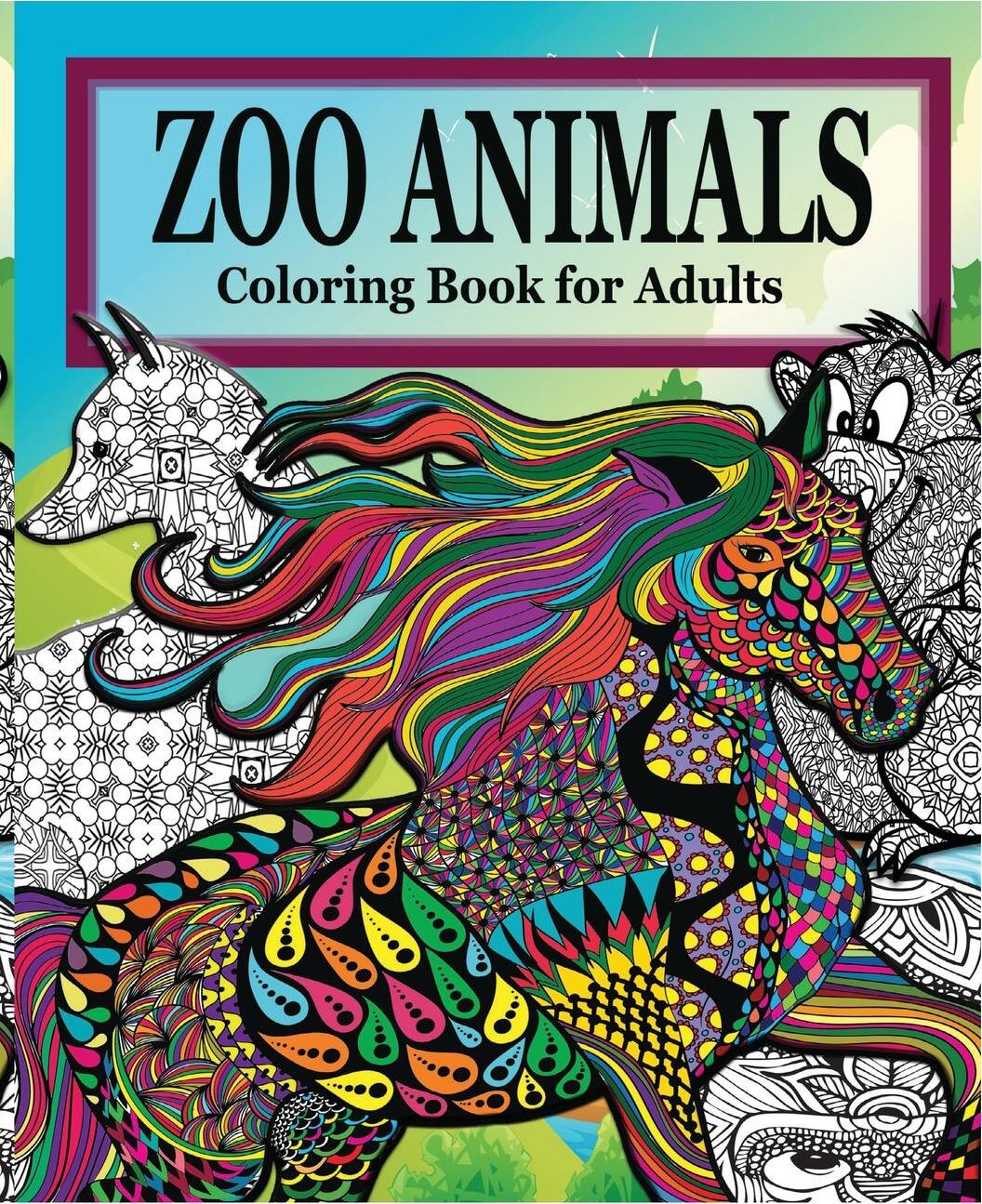 фото Zoo Animals Coloring Book for Adults