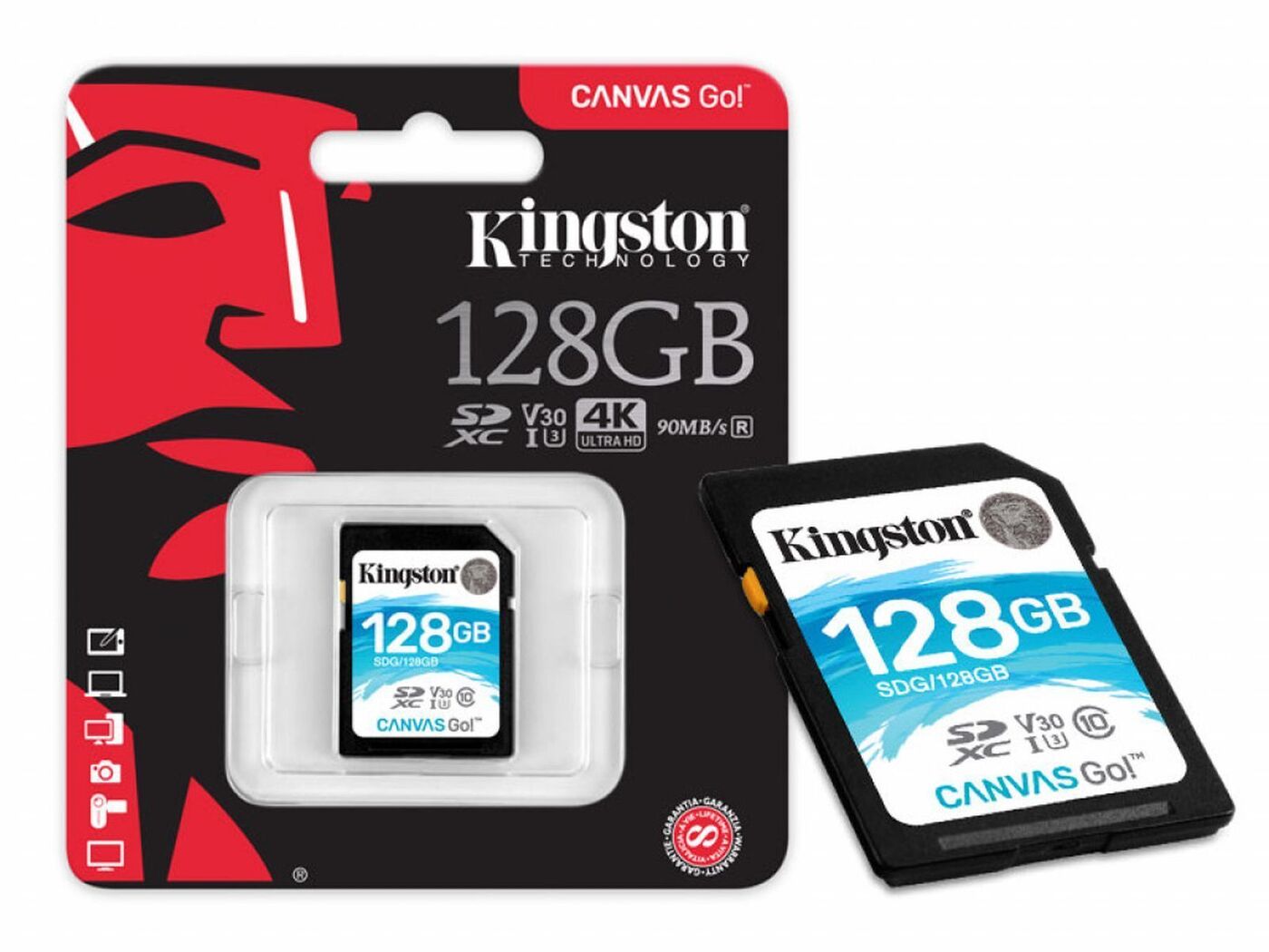 Карта памяти microsdxc uhs i u3 kingston canvas go plus 64 гб