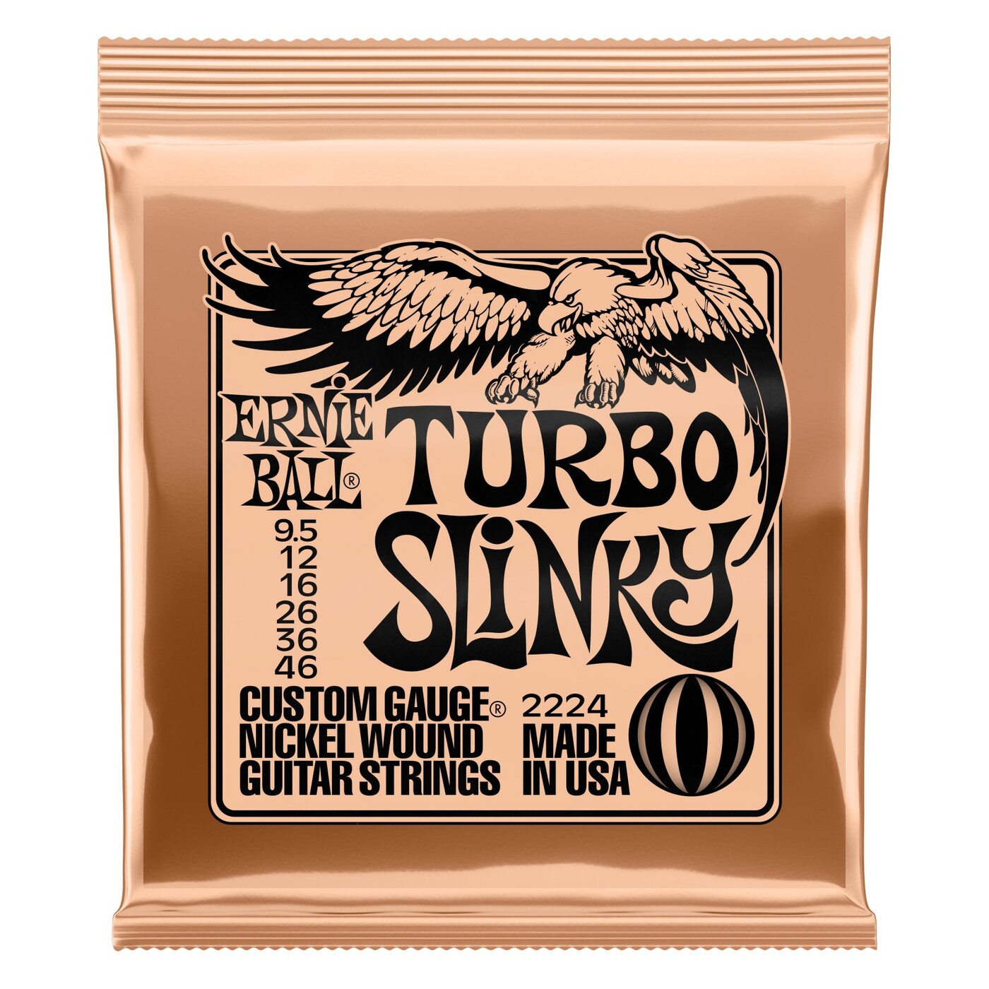 ERNIE BALL 2224 Nickel Wound Slinky Turbo 9.5-46 Струны для электрогитары