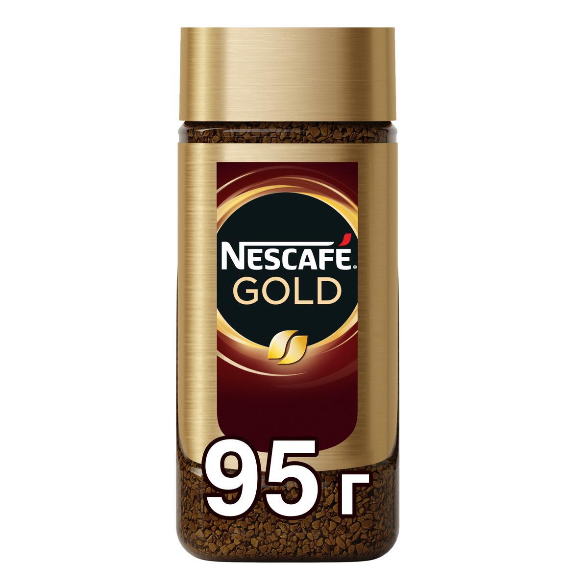 Нескафе голд отзывы. Кофе Nescafe Gold 95 г. Кофе Нескафе Голд 95 гр. Кофе Nescafe Gold 95г ст/б. Кофе молотый в растворимом Nescafe Gold 95г.