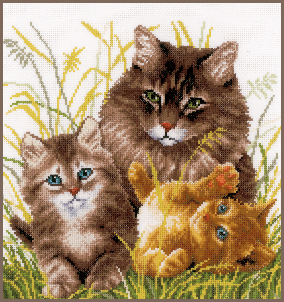 Набор для вышивания кошачье семейство
