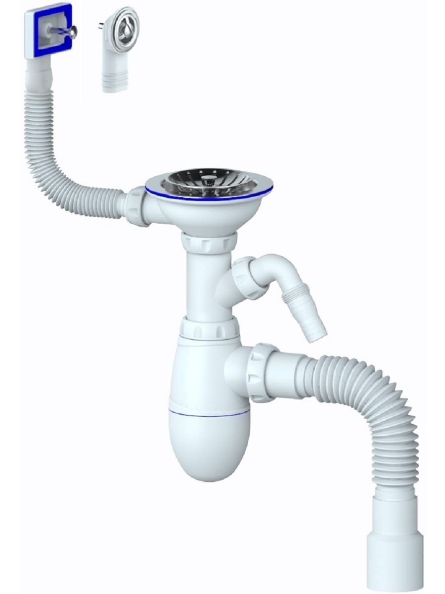 Сифон для мойки на кухню 90 мм