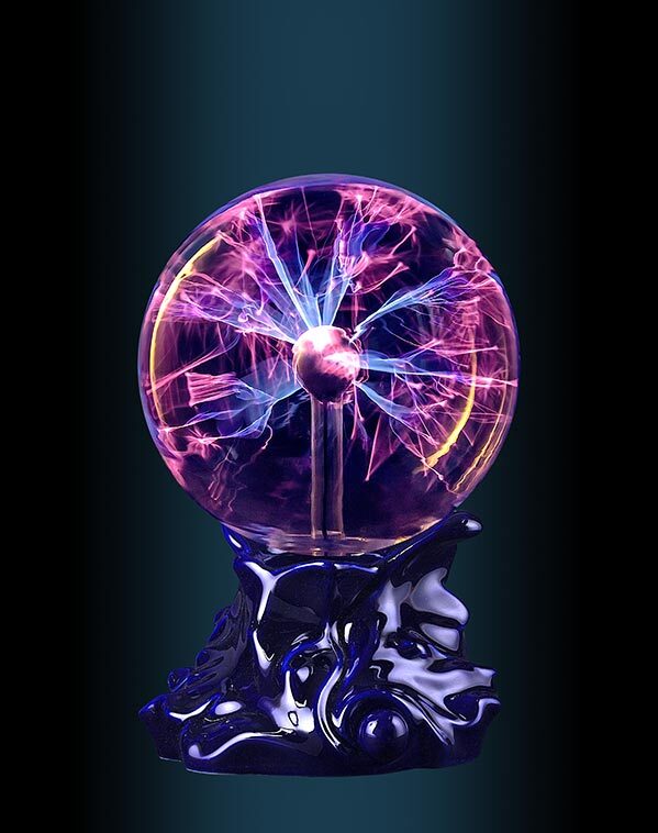 Купить Светильник-ночник плазменный шар "Каменный цветок", синий, От ...