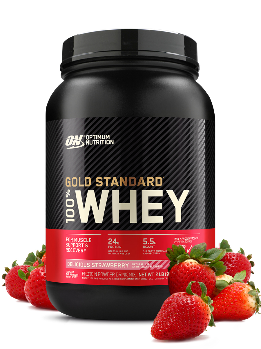 СывороточныйпротеинOptimumNutritionGoldStandard100%Whey909грКлубника