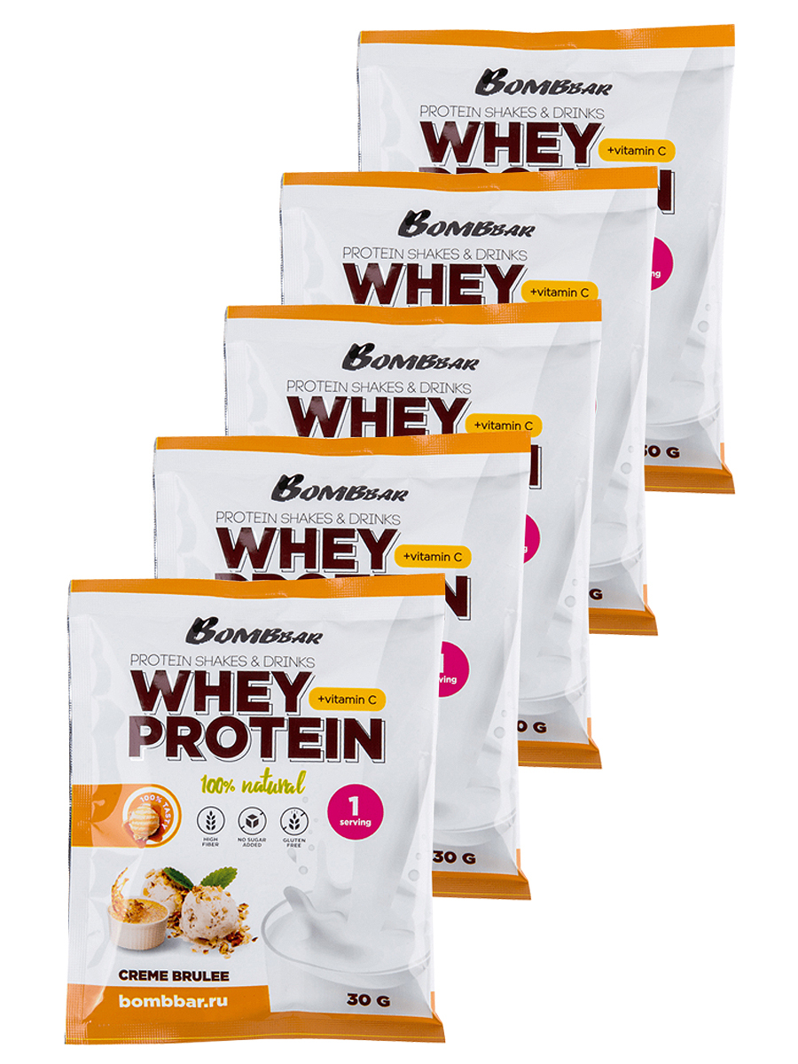 Протеин Bombbar порционный протеиновый коктейль Whey Protein (5шт по ...