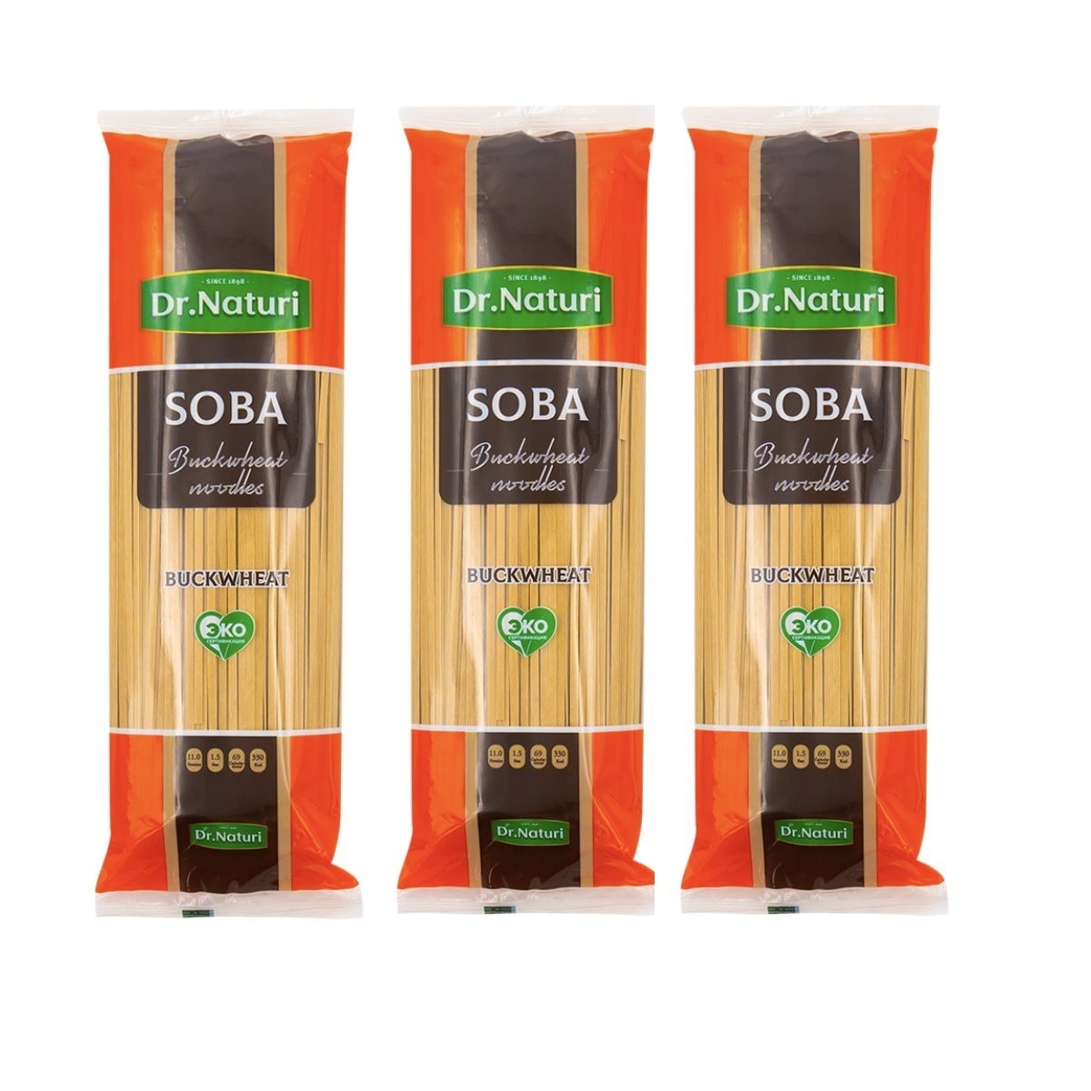 DrNaturi Лапша гречневая соба, 3 пачки по 400 г — купить в интернет ...