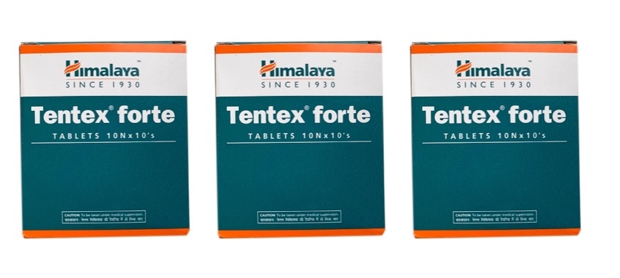 Таблетки Himalaya Herbals Тентекс Форте Tentex Forte 100 таб 3 уп ...