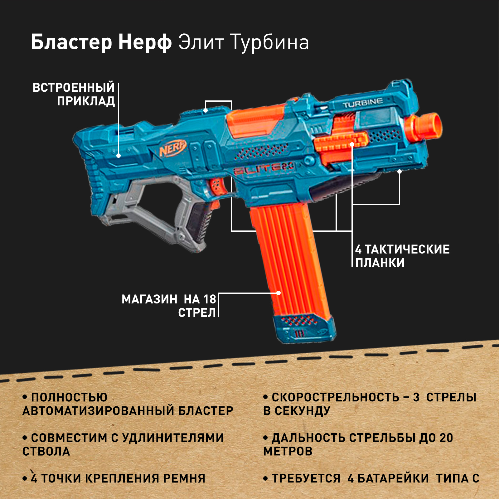 Бластер Нерф Элит 2.0 Турбина, Nerf Elite 2.0 Turbine CS-18, детский  дробовик, автоматический пулемет, игрушечное оружие для мальчиков. - купить  с доставкой по выгодным ценам в интернет-магазине OZON (721536824)