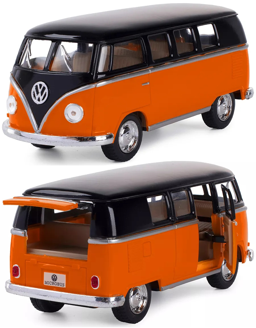 Машинка металлическая Kinsmart 1:32 1962 Volkswagen Classical Bus  (Фольцваген Автобус) 5376DKT инерционная, двери открываются / Оранжево-черный  - купить с доставкой по выгодным ценам в интернет-магазине OZON (292457481)