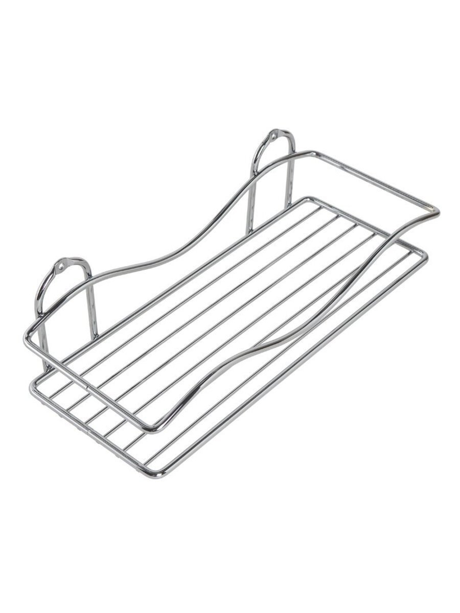 Фото товара на маркетплейсе ozon Полка для ванной настенная, прямая, проволока стальная, Milardo, 304W000M44