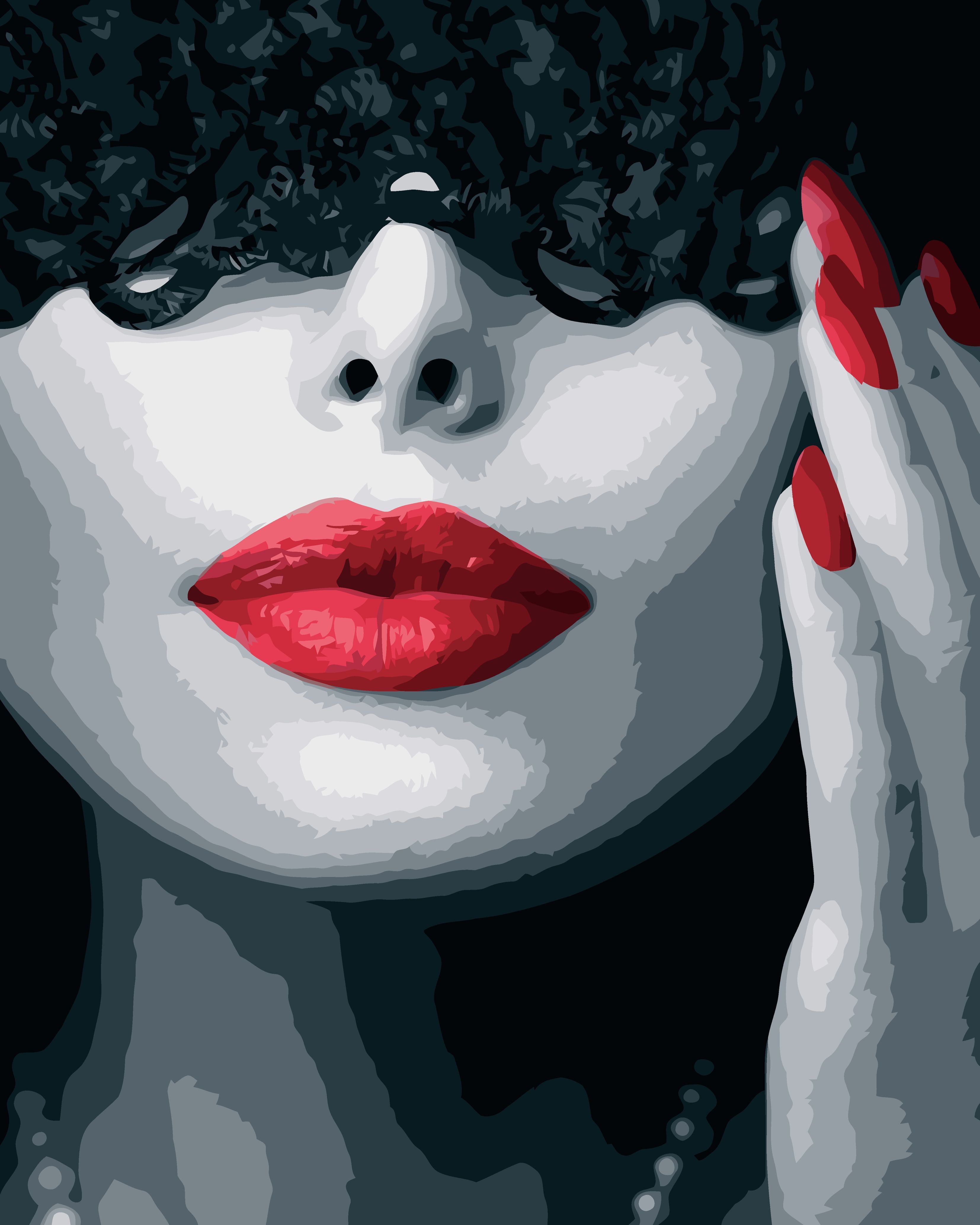 Женщина с красными губами