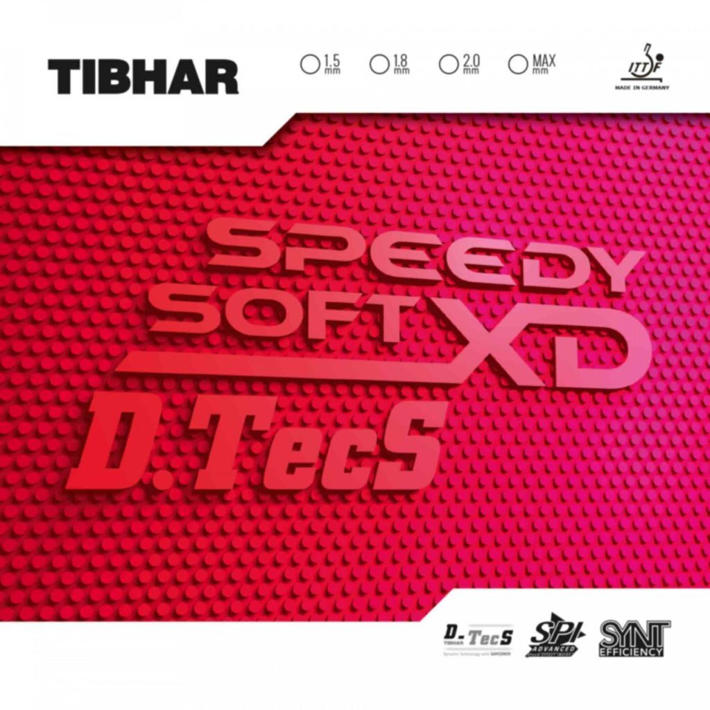 Накладка для ракетки настольного тенниса TIBHAR Speedy Soft XD D.TecS, Красный толщина губки max