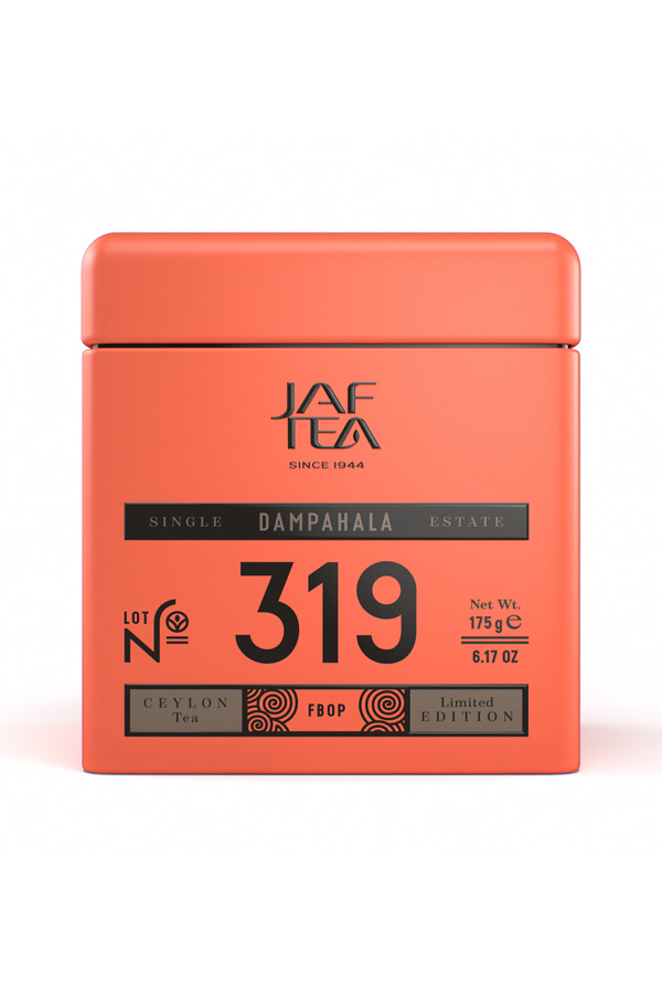 Чай цейлонский JAF TEA "Single Estate Ruhuna DAMPAHALA №319" чёрный листовой, сорт FBOP, 175 г. ж/б