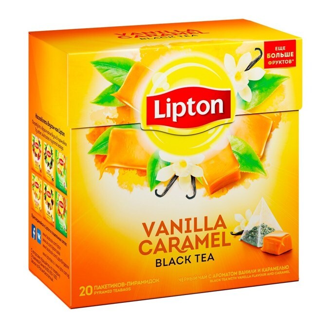 Чай черный Lipton Vanilla Caramel в пирамидках 1,7 г х 20 шт - купить с ...