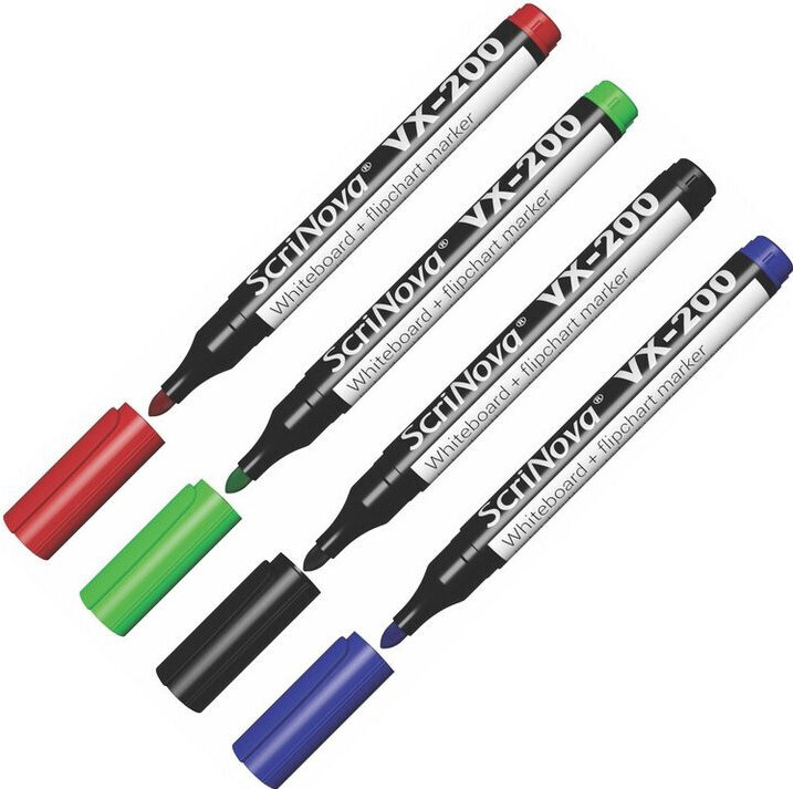 Набор маркеров для досок и флипчартов ScriNova VX-200 набор 4 цвета .