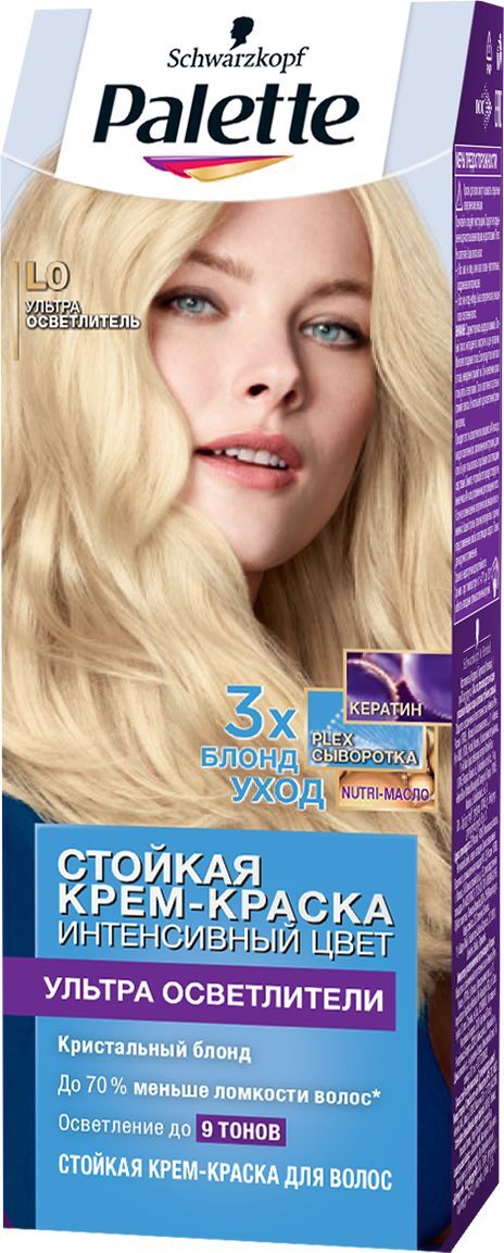 Palette Стойкая крем-краска для волос, L0 Ультра осветлитель ...