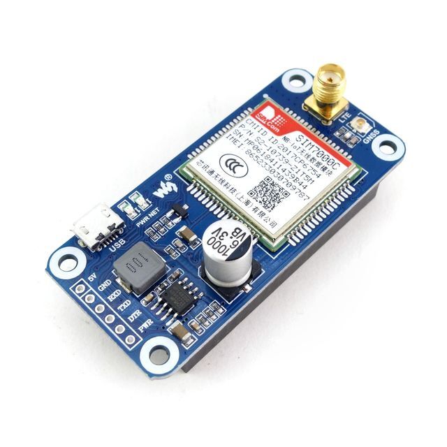 RaspberryPiNB-IoT/eMTC/EDGE/GPRS/GNSS4GSIM7000Cшилд