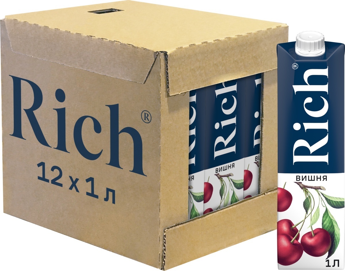 Сок Rich (Рич) Вишня, 1 л х 12 шт — купить в интернет-магазине OZON с ...