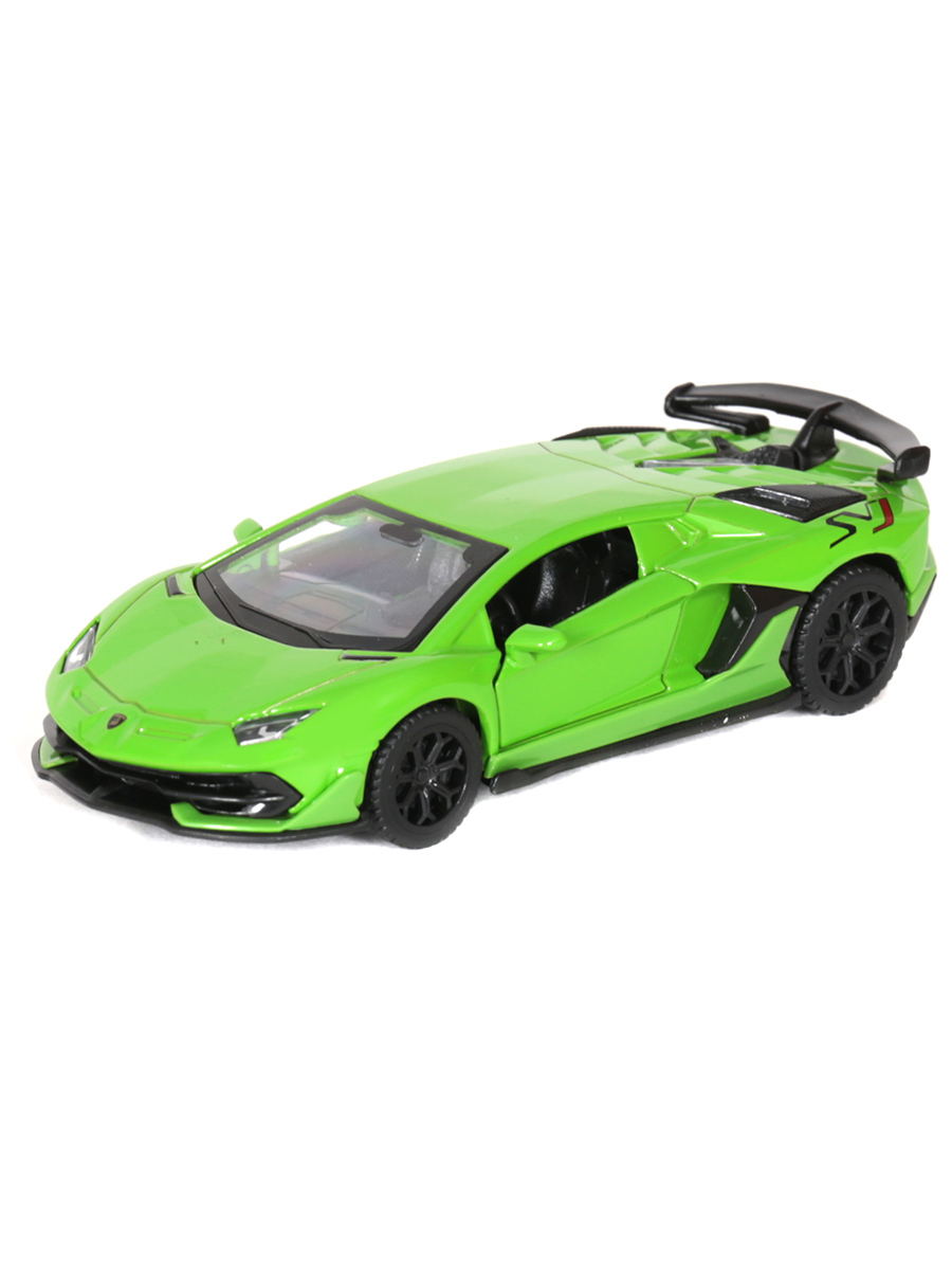 Модель машины 1:43 Lamborghini Aventador SVJ (11,5см) инерция Зеленый